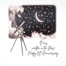 Load image into Gallery viewer, Five Dollar Shake Written In The Stars - Happy 1st Anniversary Card
