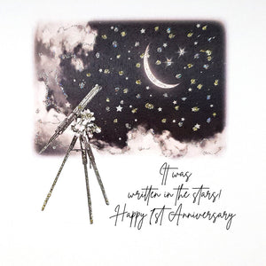 Five Dollar Shake Written In The Stars - Happy 1st Anniversary Card