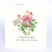 Load image into Gallery viewer, Five Dollar Shake Candy Cane To My Wonderful Wife Christmas Card
