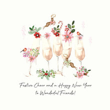 Load image into Gallery viewer, Five Dollar Shake Candy Cane Festive Cheer and a Happy New Year to Wonderful Friends Christmas Card
