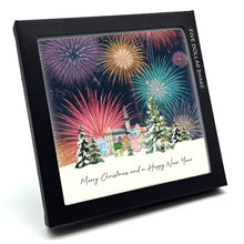 Load image into Gallery viewer, Five Dollar Shake Christmas Magic Boxed Set Of 6 Christmas Cards / Merry Christmas and a Happy New Year (Fireworks)
