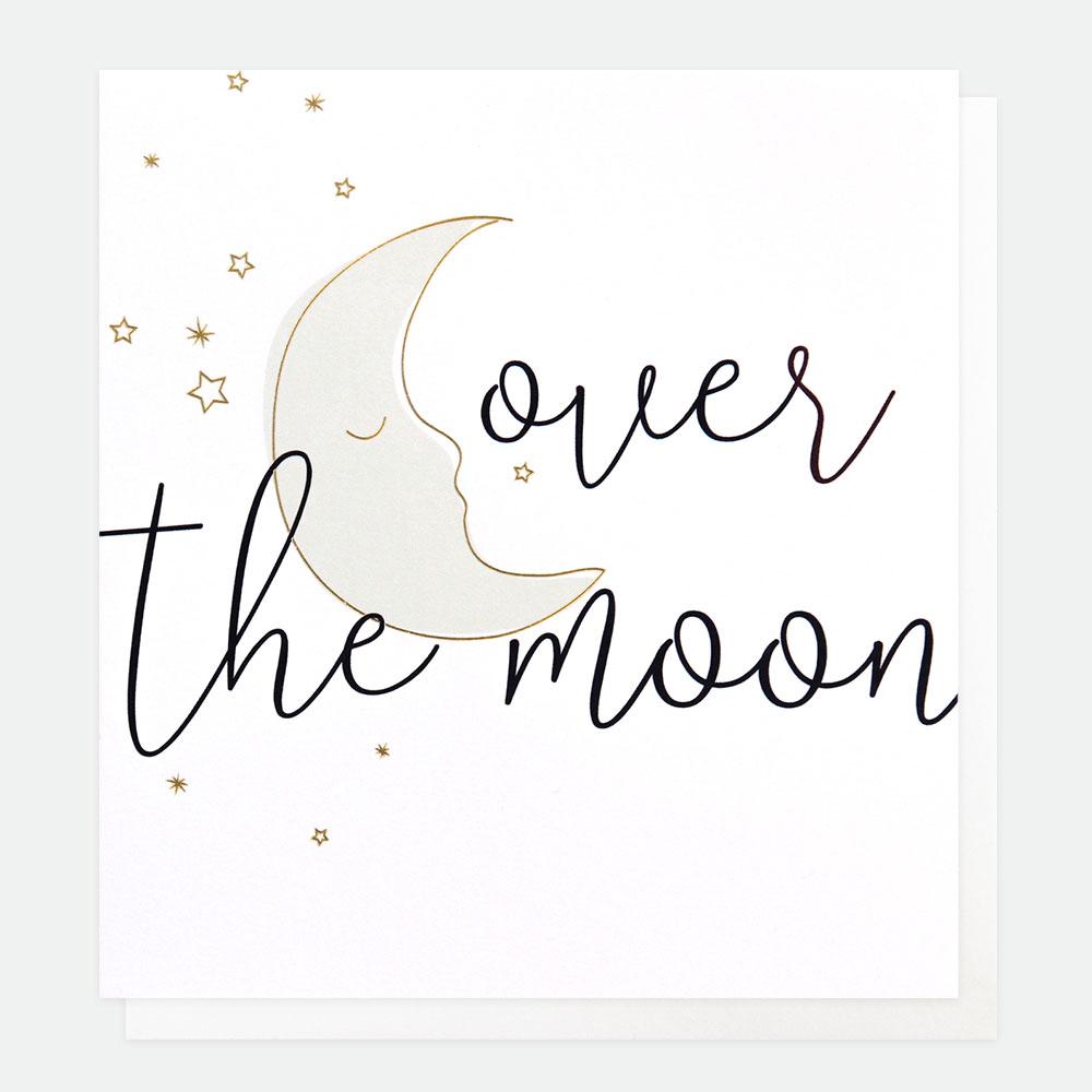 Over The Moon Congratulations Card