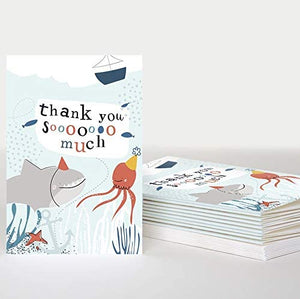 Caroline Gardner Thank you Cards Pack of 10 Thank you Shark