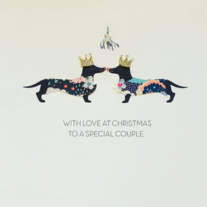 Special Couple Kissing Dogs Large Christmas Card