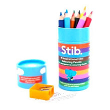 Load image into Gallery viewer, Stib Postive Worded 10 Mini Colouring Pencils Art Travel Pack
