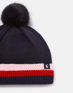 Joules French Navy Bobble Knitted Hat