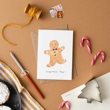 Load image into Gallery viewer, Western Sketch Gingerbread Hugs Card
