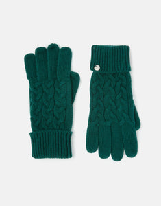 Joules Elena Cable Knit Gloves / Teal