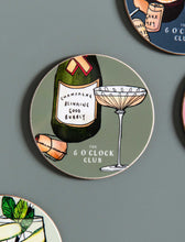 Load image into Gallery viewer, Katie Cardew 6 O&#39;Clock Club Champagne Coaster
