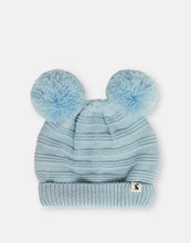 Load image into Gallery viewer, Joules Pom Set Light Blue Knitted Hat And Glove Set 0-24 Months / 2-4 Years
