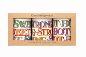 Emma Bridgewater Rainbow Toast Set Of 3 Round Tin Caddies Boxed