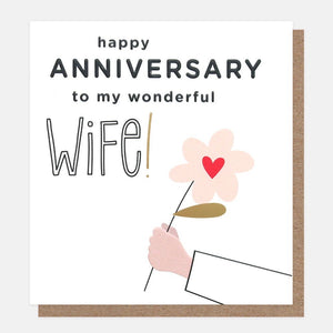 Caroline Gardner Happy Anniversary To My Wonderful Wife Card