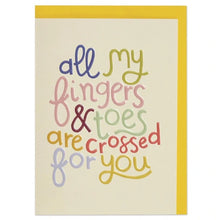 Load image into Gallery viewer, Raspberry Blossom Fingers &amp; Toes Crossed For You Card
