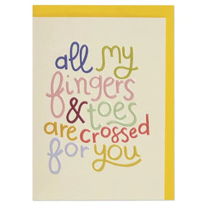 Raspberry Blossom Fingers & Toes Crossed For You Card