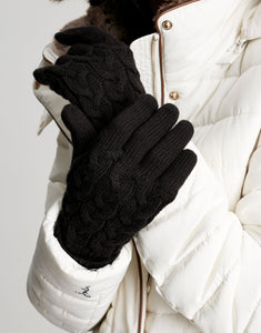 Joules Elena Cable Knit Gloves / Black