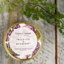 Load image into Gallery viewer, Toasted Crumpet Wild Fig &amp; Mulberry Candle in a Matt Gold Tin
