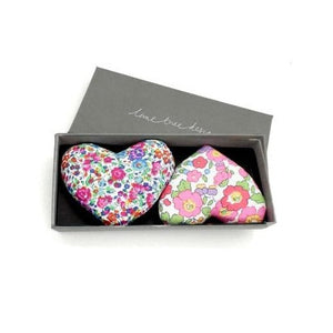 Box of 2 Liberty Tana Lawn Lavender Filled Hearts - With Love