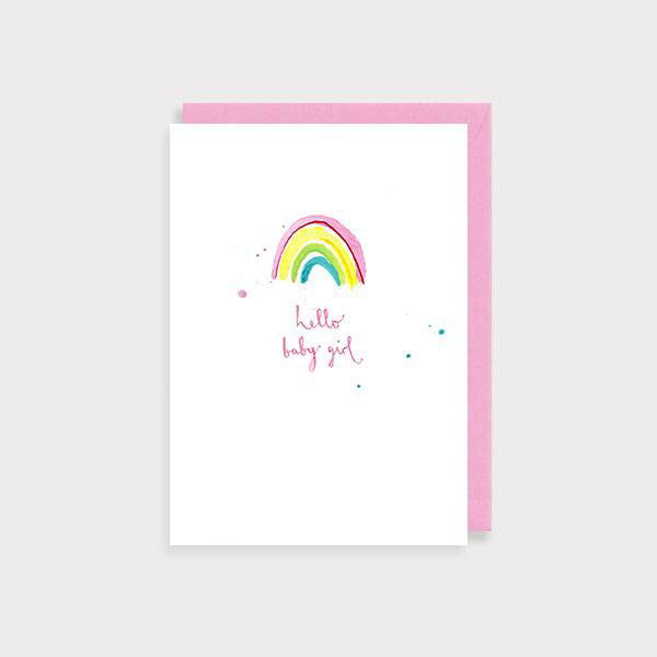 Louise Mulgrew Hello Baby Girl Rainbow Card
