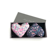 Load image into Gallery viewer, Box of 2 Liberty Tana Lawn Lavender Filled Hearts - Lovey Dovey
