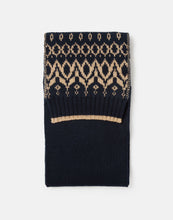 Load image into Gallery viewer, Joules Shetland French Navy Fairisle Knitted Scarf
