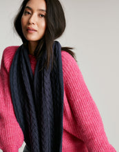 Load image into Gallery viewer, Joules Elena Cable Knit Scarf / French Navy
