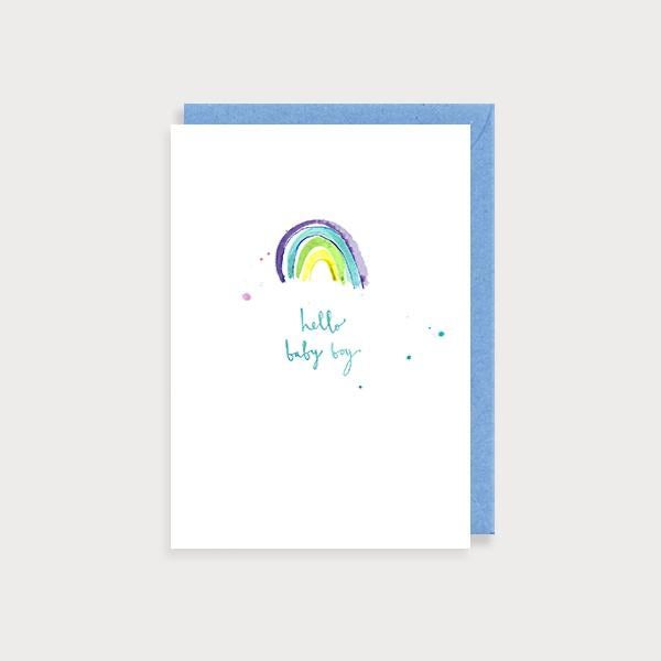 Louise Mulgrew Hello Baby Boy Rainbow Card