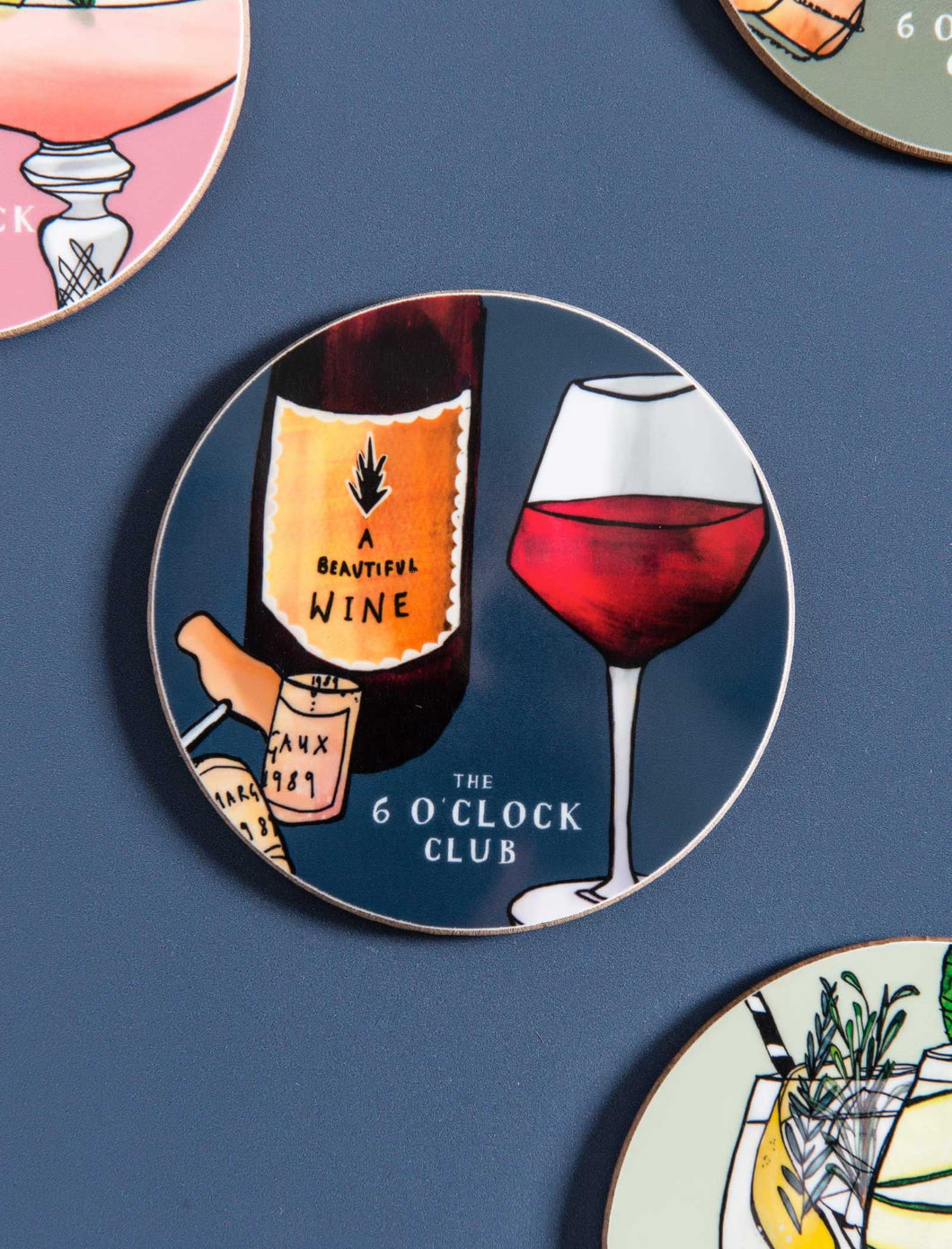 Katie Cardew 6 O'Clock Club Wine Coaster