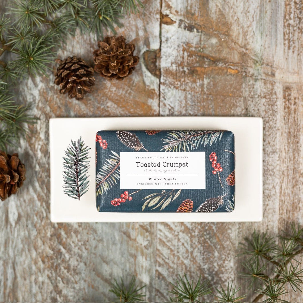 Toasted Crumpet Winter Spruce Rectangular Soap Dish