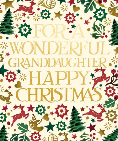 Emma Bridgewater Christmas Celebrations Grandaughter Card