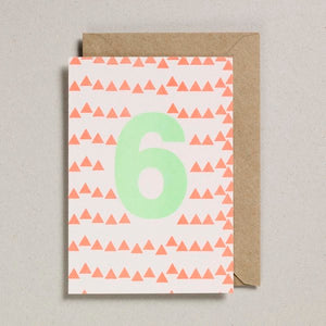 Riso Acid Green & Orange Numbers Card Age 6