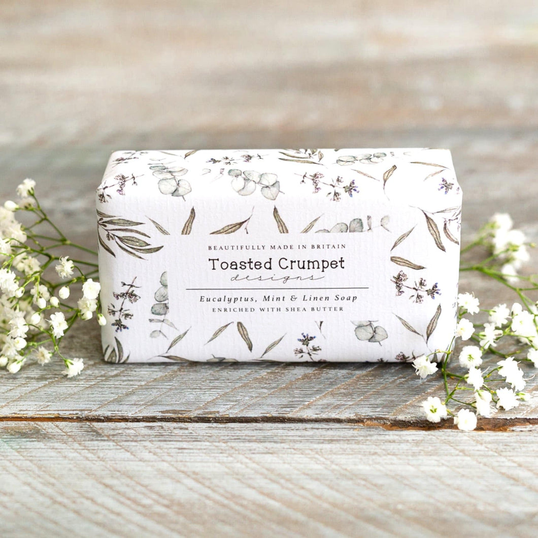 Toasted Crumpet Eucalyptus, Mint & Linen Vegan Friendly Soap Bar