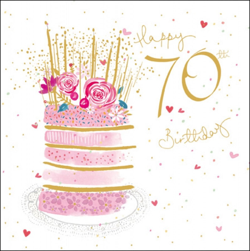 Pink' Cake 70th Birthday Card