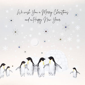 Five Dollar Shake We Wish You A Merry Christmas Penguins Christmas Card
