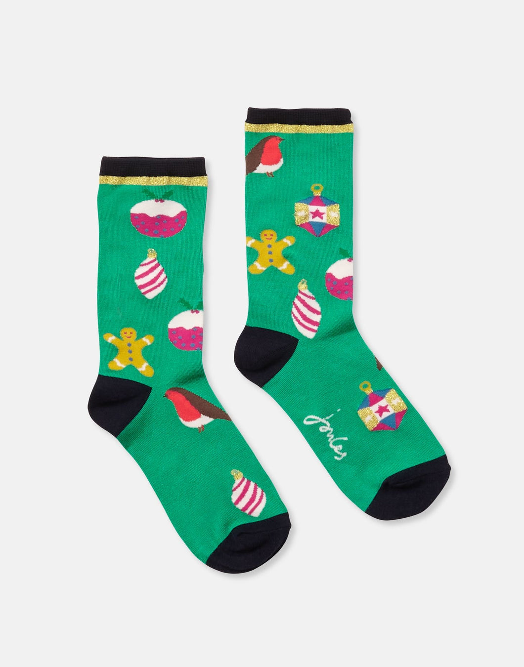 Joules Green Christmas Gift Sock Eco Vero Socks Size 4-8