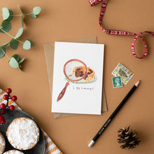 Load image into Gallery viewer, Western Sketch I Spy a Mince Pie Christmas Card
