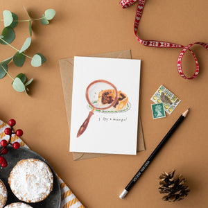 Western Sketch I Spy a Mince Pie Christmas Card