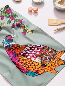 Katie Cardew Pheasant Tea Towel