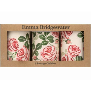 Emma Bridgewater 3 Pink Rose Storage Caddies