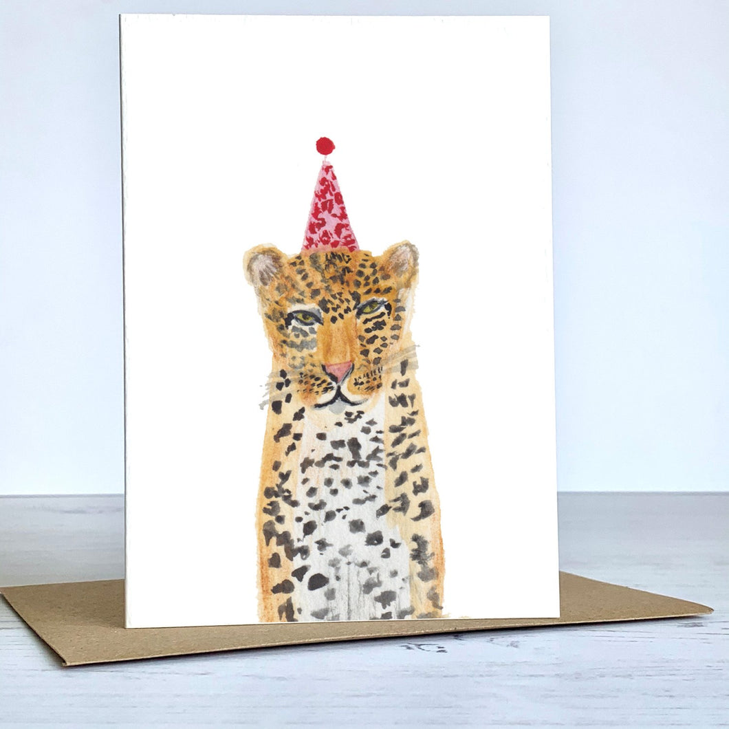 Western Sketch Leopard Card | Leopard Birthday Card