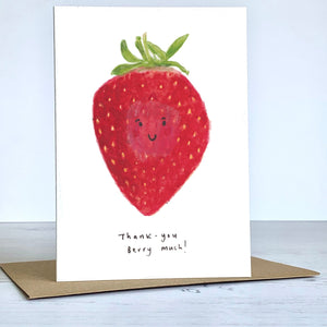 Western Sketch Thank You Berry Much Strawberry Card