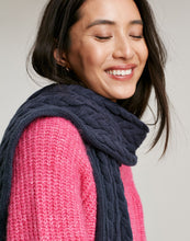 Load image into Gallery viewer, Joules Elena Cable Knit Scarf / French Navy
