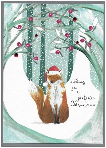 Cinnamon Aitch Cranberry Sauce Fantastic Fox Christmas Card