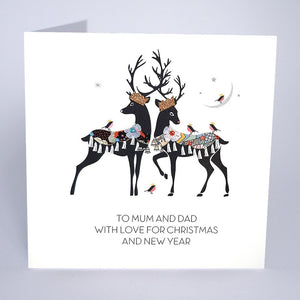 To Mum and Dad With Love for Christmas and New Year Large Christmas Card