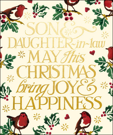 Emma Bridgewater Christmas Joy Son & Daughter In Law Card